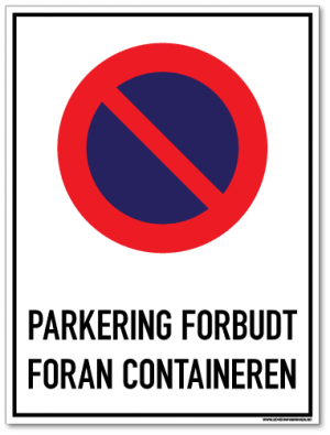 Parkering forbudt Foran container
