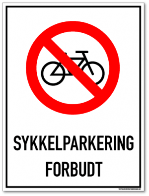 Sykkelparkering forbudt