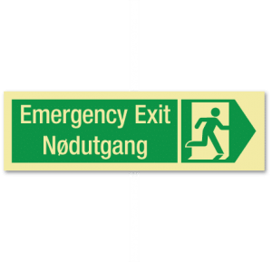 sikkerhetsskilt emergency exit høyre