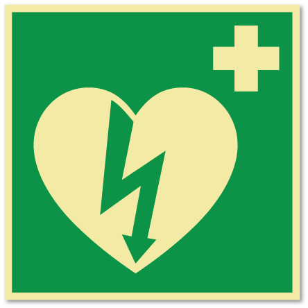 sikkerhetsskilt hjertestarter