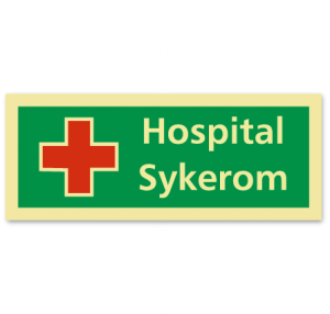 sikkerhetsskilt hospital/sykerom