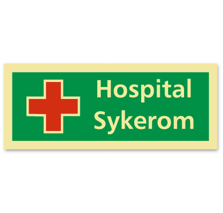 sikkerhetsskilt hospital/sykerom
