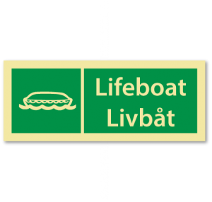 sikkerhetsskilt livbåt