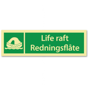 sikkerhetsskilt redningsflåte