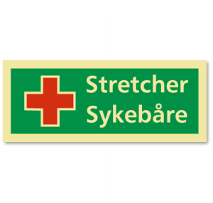 sikkerhetsskilt stretcher/sykebåre
