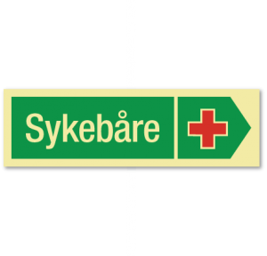 sikkerhetsskilt sykebåre høyre