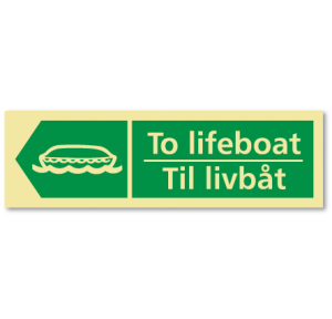 sikkerhetsskilt til livbåt venstre EN