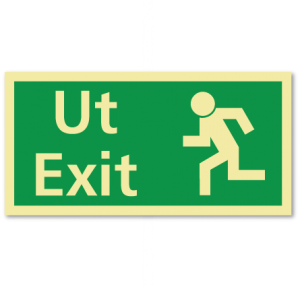 sikkerhetsskilt ut/exit