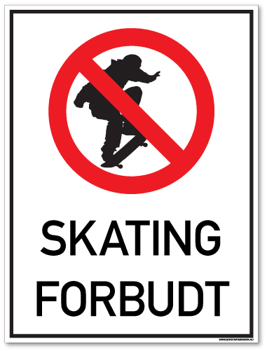 Skating forbudt
