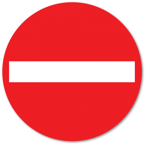 trafikkskilt innkjøring forbudt