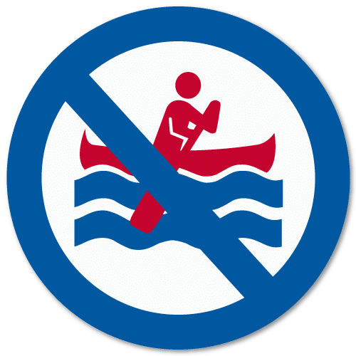 Vassdragsskilt 2-04 NVE Bruk av båt forbudt
