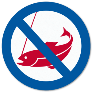 Vassdragsskilt 2-03 NVE Fiske forbudt