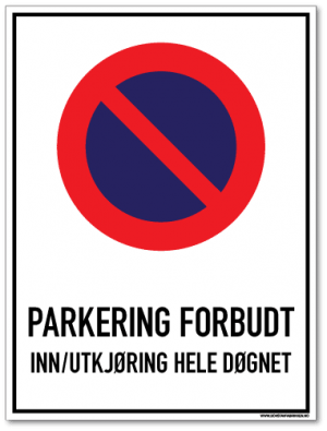 Parkering forbudt Inn/utkjøring