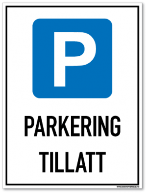 Parkering Tillatt Skilt