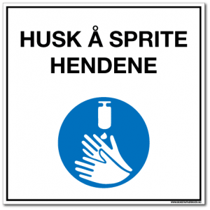 Smittevernskilt-Sprit hendene