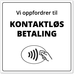 Smittevernskilt | Kontaktløs betaling