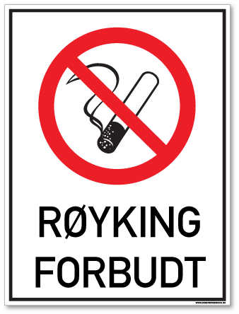 røyking forbudt