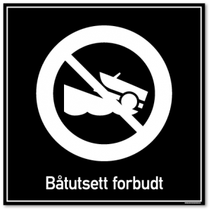 båtutsett forbudt skilt