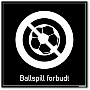 ballspill forbudt skilt