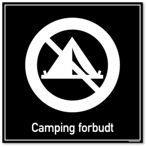 camping forbudt skilt