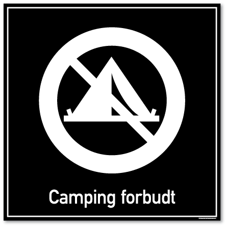 camping forbudt skilt