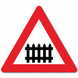 Trafikkskilt Planovergang med bom