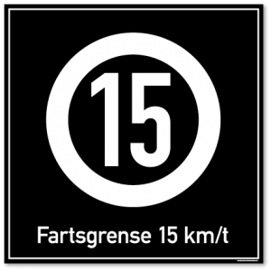 Fartsgrense 15 kmt skilt