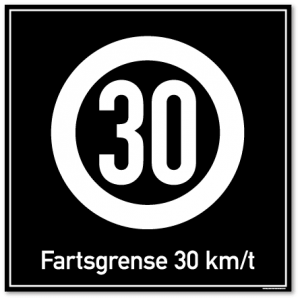 Fartsgrense 30 kmt skilt