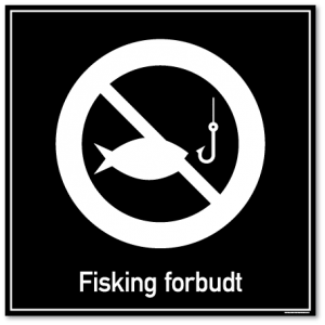 Fisking forbudt skilt