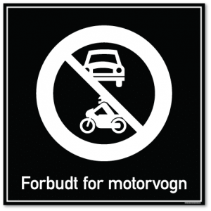 forbudt for motorvogn skilt