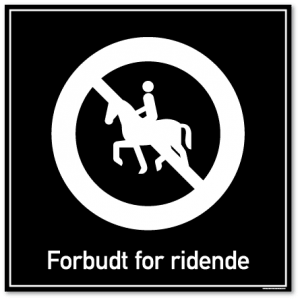 forbudt for ridende skilt
