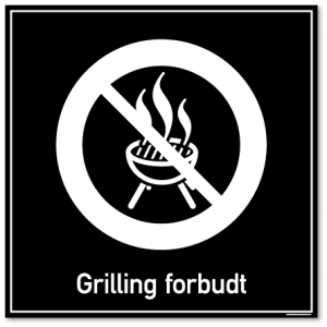 Grilling forbudt skilt