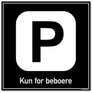 Parkering kun for beboere skilt