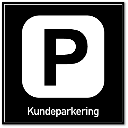 Kundeparkering skilt