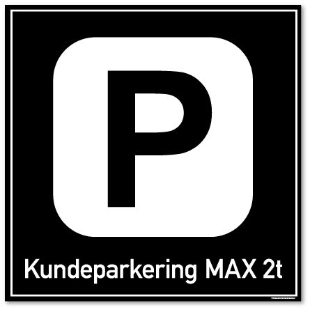 Kundeparkering max 2t skilt