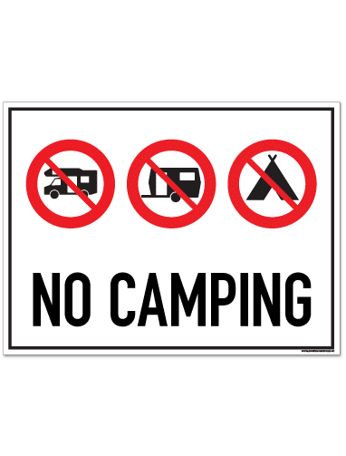 no camping skilt