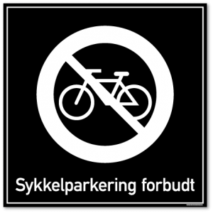 Sykkelparkering forbudt skilt