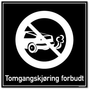 Tomgangskjøring forbudt skilt