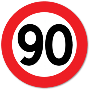 Trafikkskilt Fartsgrense 90 km/t