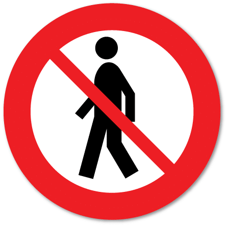 Trafikkskilt Forbudt for gående