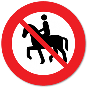 Trafikkskilt Forbudt for ridende