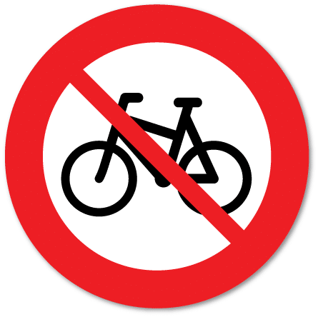 Trafikkskilt forbudt for syklende