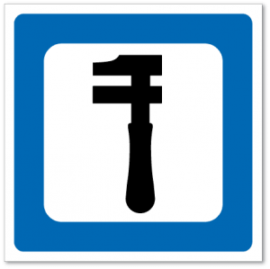 Trafikkskilt Kjøretøyverksted 608