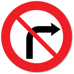Trafikkskilt Svingeforbud høyre 330.1
