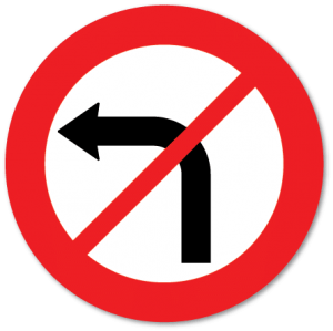 Trafikkskilt Svingeforbud venstre 330.2