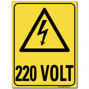 HMS advarsel 220 volt