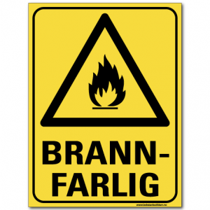 hms skilt Brannfarlig