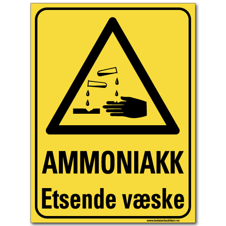 HMS advarsel ammoniakk etsende væske