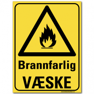 HMS advarsel brannfarlig væske