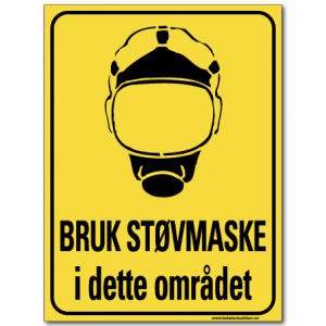 hms advarsel bruk støvmaske